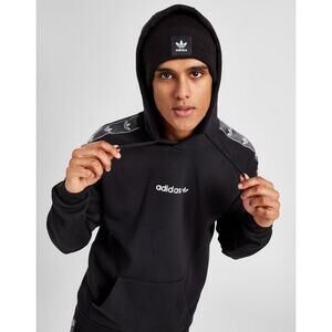 [Adidas] Black Originals Tape Fleece Pullover Hoodie Long Sleeve Men's Size XL
